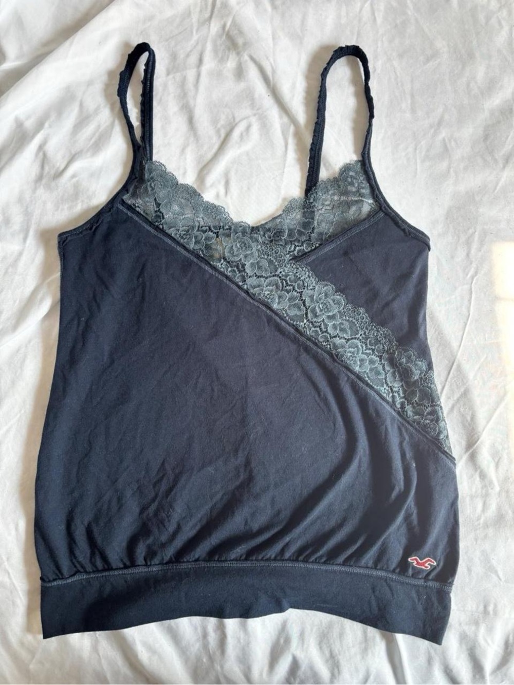 Y2K/Vintage Hollister Navy Lace-Trim Cami